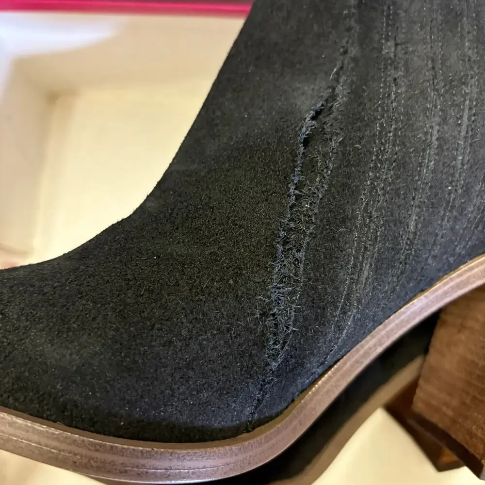 Vince Camuto Wenverna Boots 9.5 Black Suede Western Heel Ankle Booties